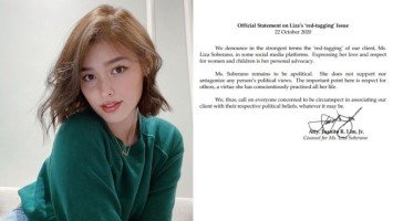 Legal counsel of Liza Soberano releases statement regarding ‘red-tagging’ issue of the actress