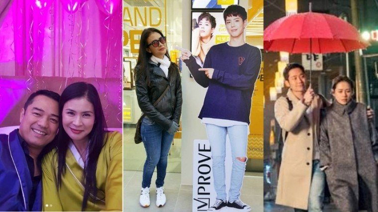 (Center photo) Gelli in her 2016 visit to Korea, posed with a standee of her idol Park Bo Gum. (Rightmost photo) Gelli’s photo capture of a scene from Something In The Rain that starred actress Son Ye-jin and actor Jung Hae-In.
