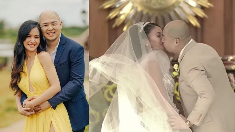 The 32-year-old bride, Kris Bernal was stunning in her lovely Mak Tumang wedding gown; habang ang kanya namang groom na si Perry Choi, looked dapper in his M Barretto beige suit.