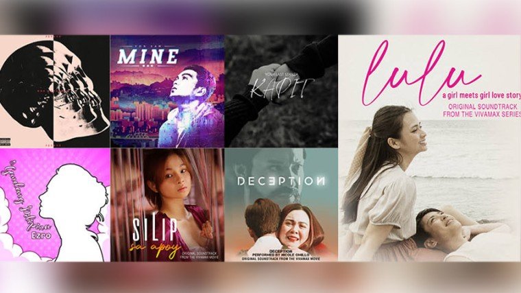 Viva Records’ January month-ender releases include (clockwise from left) "Isagad” by Tu$ Brother$, "Mine” by Von Saw, "KAPIT” by Your Last Stanza; "Lulu OST” (by Aly Remulla, Pappel, EMN'98); “Deception OST” (by Nicole Omilio), "Silip Sa Apoy OST” (by Because, and Rob Deniel), and "Gandang Pilipina” by EzrO.