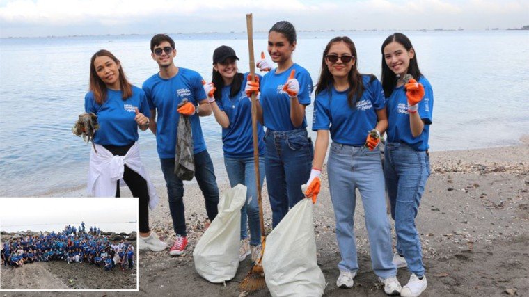 Sparkle GMA Artist Center talents Rabiya Mateo, Rain Matienzo, Yasser Marta, and Vanessa Peña, together with the members of GMA’s employee-volunteer group GMA G.I.V.E.S. (Guide. Interact. Volunteer. Educate. Serve.), and Nestle employees participated in the closed loop clean up initiative at LPPCHEA, the first established critical habitat in the Philippines. (L-R) Sparkle GMA Artist Center Assistant Vice President Joy Marcelo, Yasser Marta, Vanessa Peña, Rabiya Mateo, Rain Matienzo, and Bea Arboleda.