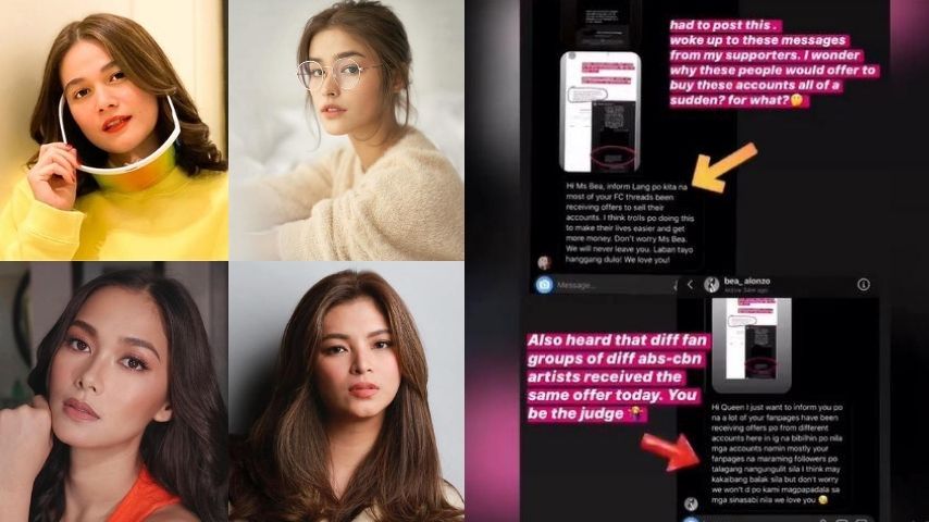 854px x 480px - Liza Soberano, Angel Locsin, Bea Alonzo, and Maja Salvador refuse to sell  fan accounts; reveal buyers | Pikapika | Philippine Showbiz News Portal